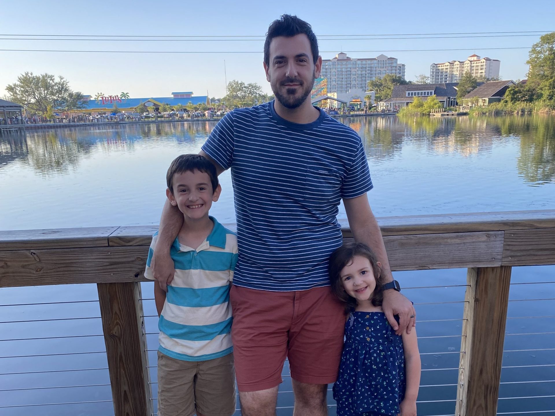 Family photo from the Songcraft founder story behind the classroom music notation game