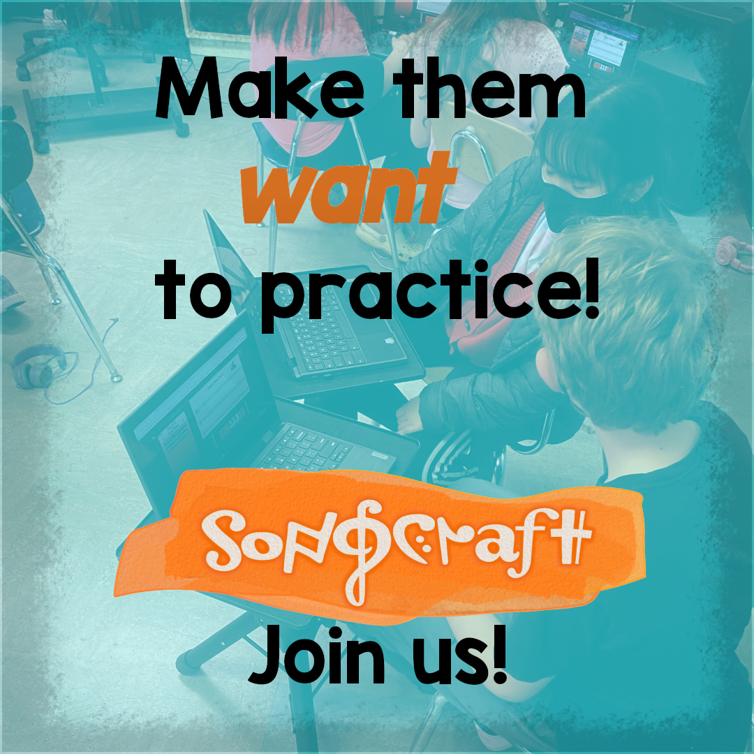 Songcraft music notation game homepage screenshot for classroom music and sight reading practice